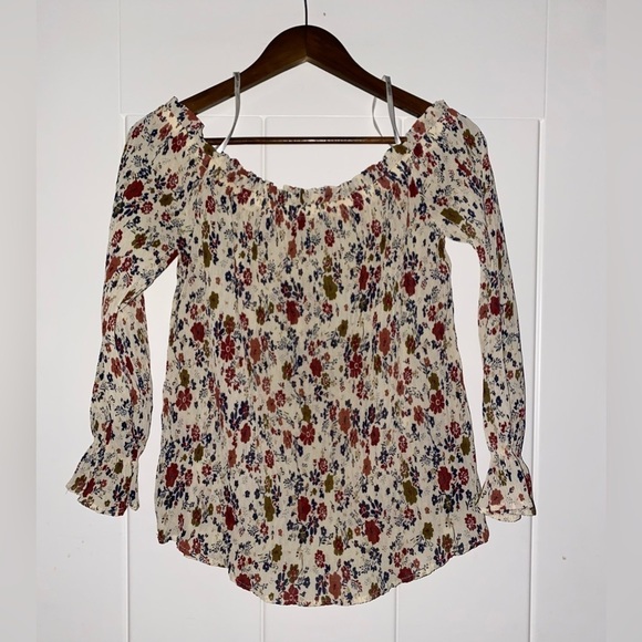 Sweet Wanderer Floral Babydoll Milkmaid Peasant Ruffle Top Women Size M Dainty - Picture 6 of 7